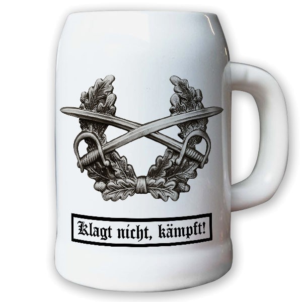 Krug / Bierkrug 0,5l - Barettabezeichen Heer Mützenkranz Armee Klagt #11816