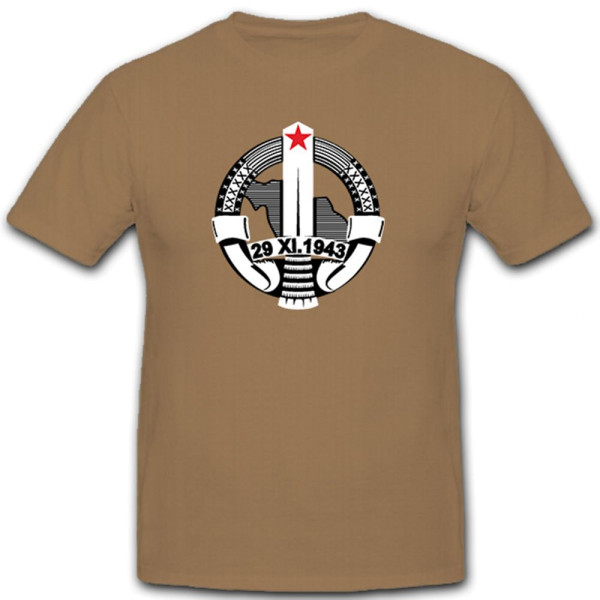 Orden Jugoslawien 29 XI 1943 Wk Militär Medaillie Abzeichen - T Shirt #11011