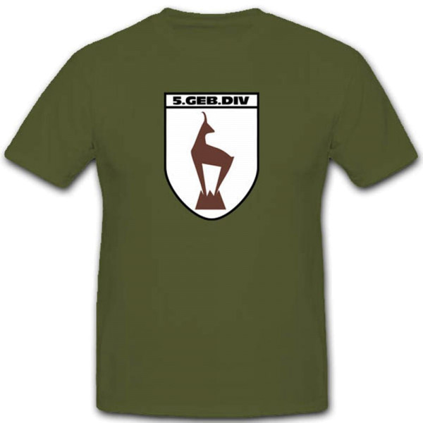 Gebdiv 5 Gebirgsdivision Edelweiss Wk Wappen Abzeichen Garde T Shirt #3511
