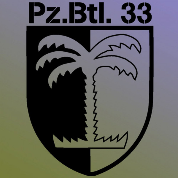 Aufkleber/Sticker - PzBtl 33 Panzerbataillon Abzeichen (schwarz, 10x7cm) #A123