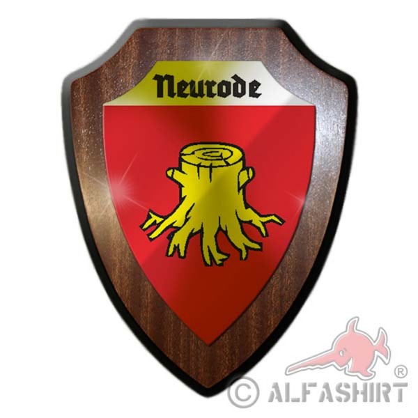 Wappenschild / Wandschild - Neurode Wappen Logo Baumstamm Polen Preußen #25610