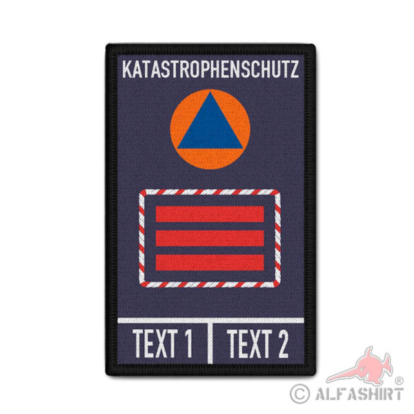 Rank Patch KatSchutz Feuerwehr Katastrophenschutz Personalisiert 9,8x6cm #40115