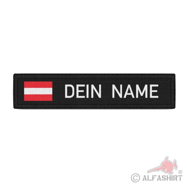 Namensschild Patch Österreich Schwarz Name Patch Aufnäher Wunschname #38566