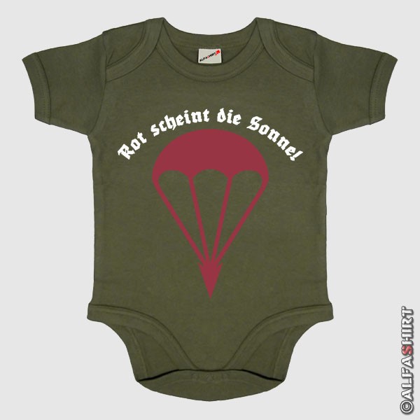 Baby Bodysuit Red Shines the Sun Paratrooper Round Cap Infant #12197