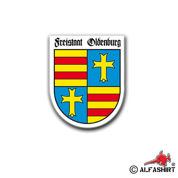Sticker Free State of Oldenburg Bumper Sticker Old Coat of Arms 5x4cm # A671