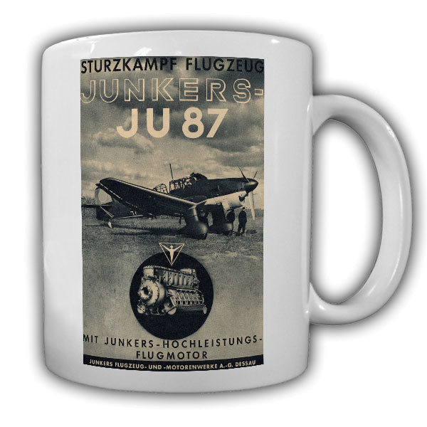 Ju87 Stuka Motor Junkers Sturzkampf Flugzeug Militär Kaffee Tasse Becher #20446