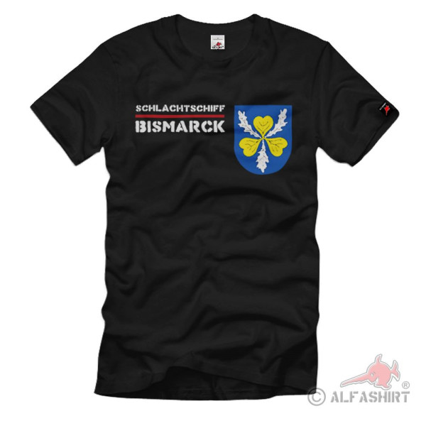 Bismarck Schiffs Wappen Schlachtschiff Bug Geschützturm Besatzung T-Shirt #1874