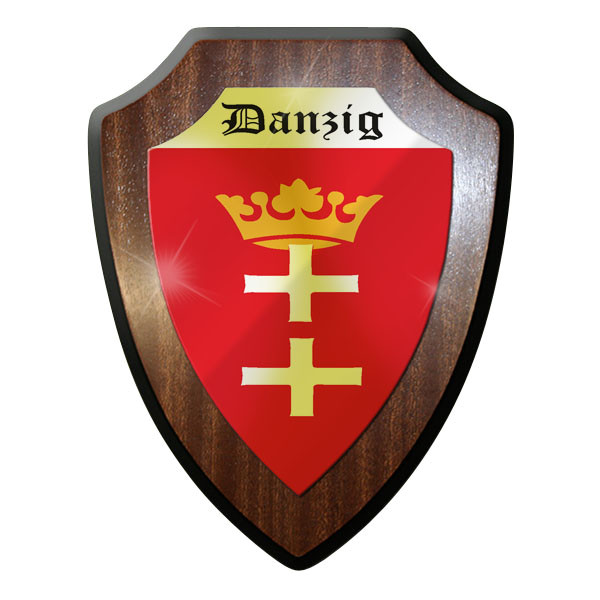 Wappenschild / Wandschild / Wappen - Danzig Fahne Polen Poland Wappen #9028