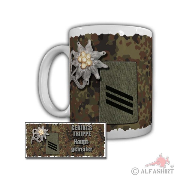 Tasse Gebirgstruppe Hauptgefreiter Infanterie Bergrettung Alpen HptGefr #29588