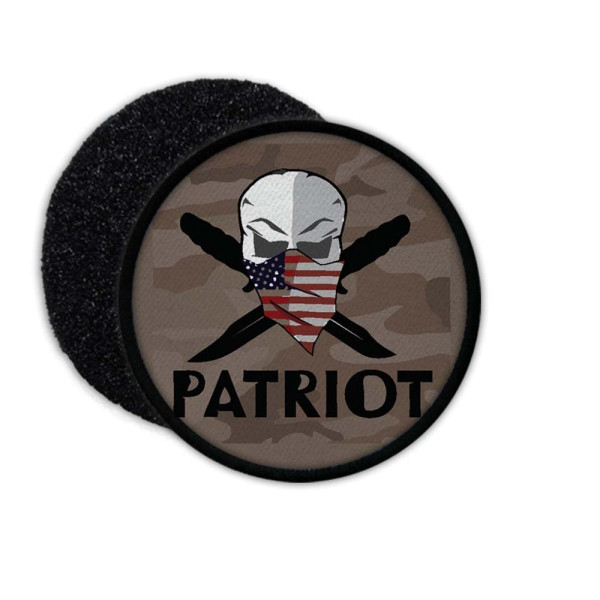 US Patriot Patch USA Militär Skull Messer Army Aufnäher Einheit Legende #23163