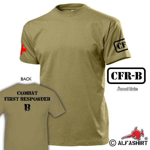 Combat First Responder B CFR-B Medic Sani Red Cross First Aid T Shirt # 17243