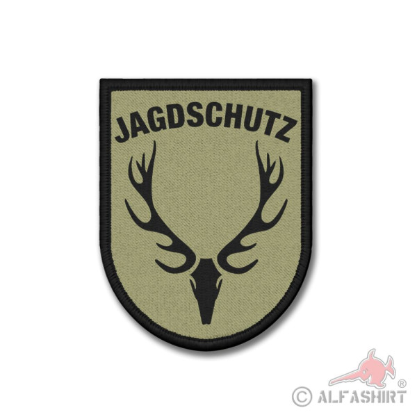 Patch Jäger Abzeichen Revier Förster Jagdschutz Hirsch Geweih 9x7cm #36866