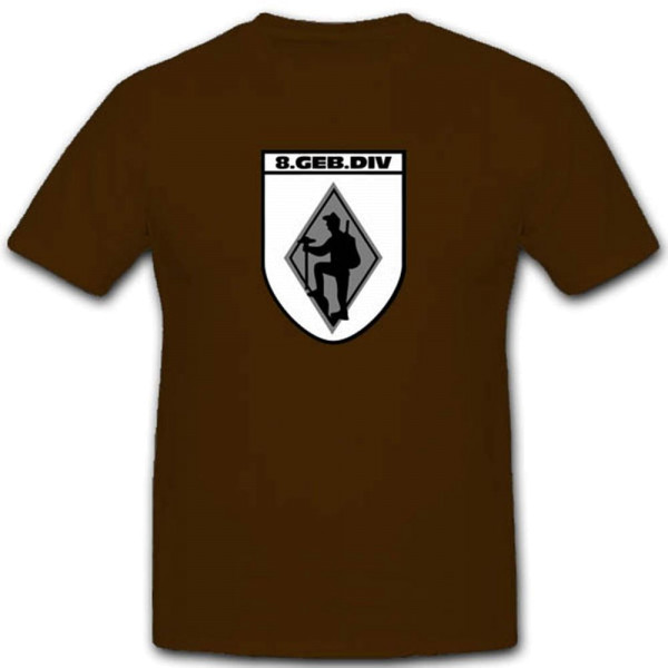 Gebdiv 8 Gebirgsdivision Wk Wappen Abzeichen Großverband T Shirt #3514
