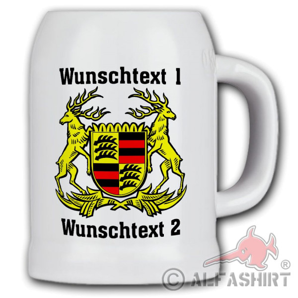Personalized beer mug Volksstaat Wuerttemberg Baden-Wuerttemberg historical # 37529