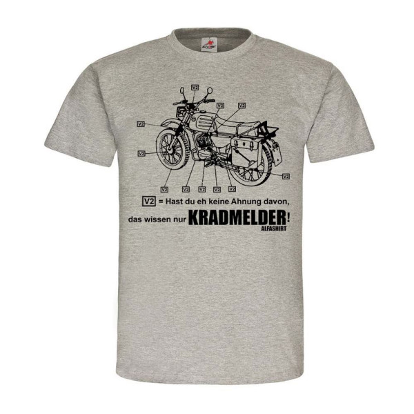 V2 Kradmelder Fun Motorrad BW Bundeswehr k125 Bike Geländemaschine T-Shirt#24497