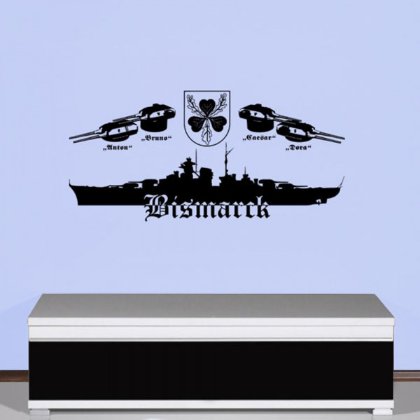 Schlachtschiff Bismarck De Luxe Wk Wh Marine - (ca. 45x95cm schwarz) #3993