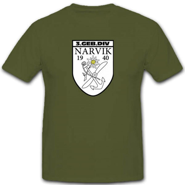 Gebdiv 3 Gebirgsdivision Edelweiss Wk Wappen Abzeichen T Shirt #3509