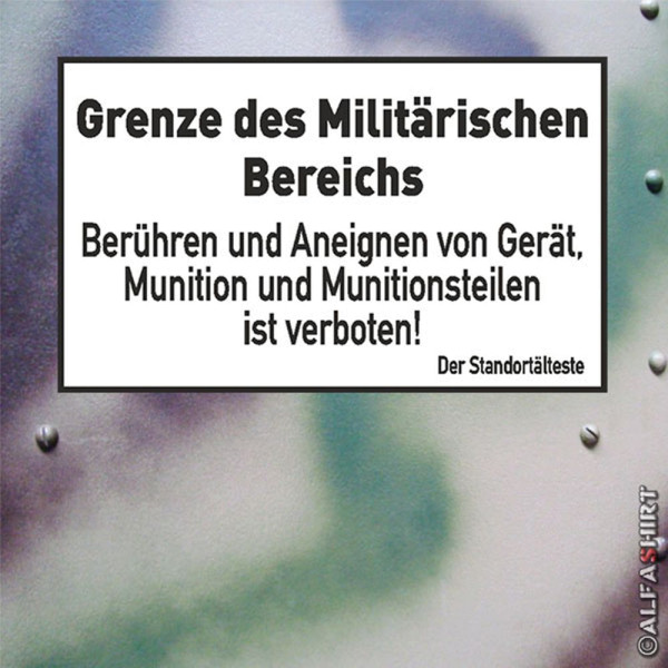 Grenze des Militärischen Bereichs Munition Deutschland Wandtattoo 45x28cm #A292