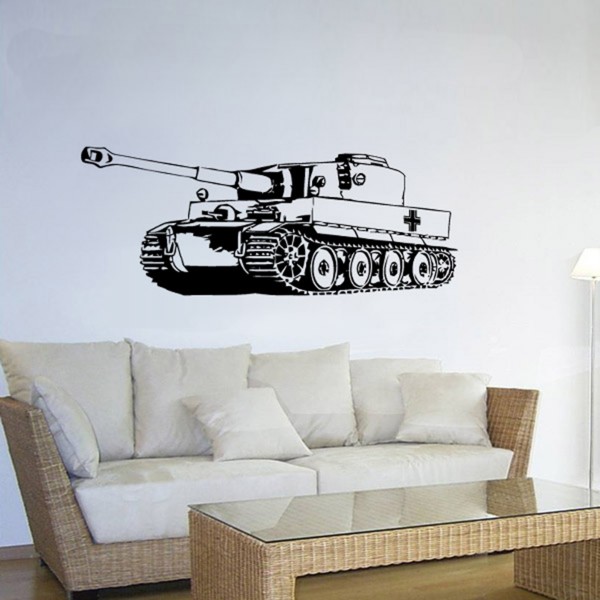 Wall Decal Tiger Tank 2 Special Vehicle BW Unit Vehicle 45x120cm # A1896
