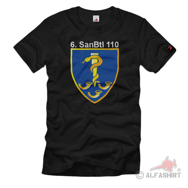 6 SanBtl 110 Bundeswehr Sanitätsdienst Bataillon Leer Einheit T-Shirt#40216