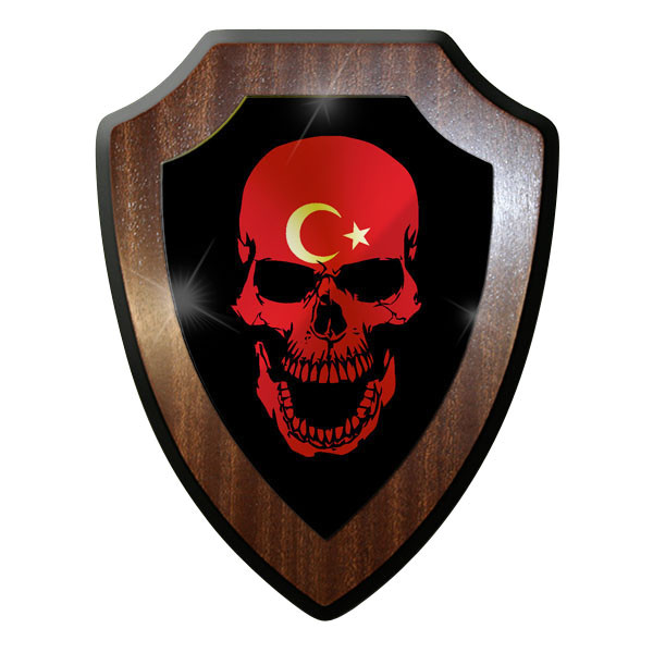 Wappenschild / Wandschild - Türkei Skull Totenkopf Schädel Tattoo Armee #9743
