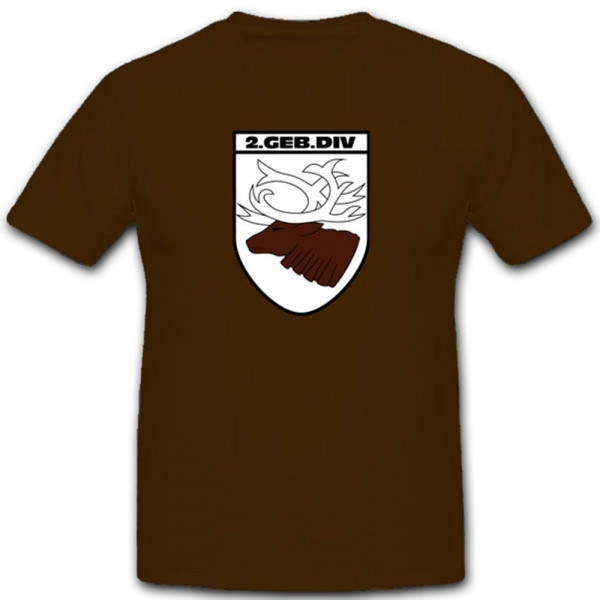 Gebdiv 2 Gebirgsdivision Wk Wappen Abzeichen Großverband - T Shirt #3508
