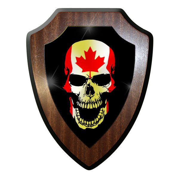 Wappenschild / Wandschild - Canada Skull Kanada Ahornblatt Totenschädel #9673