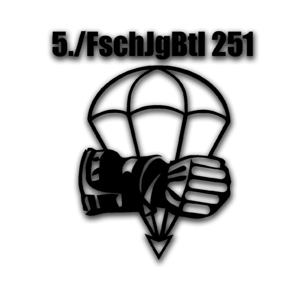 Aufkleber/Sticker 5 FschJgBtl 251 Calw Kompanie Abzeichen FschJg 10x6cm A5076