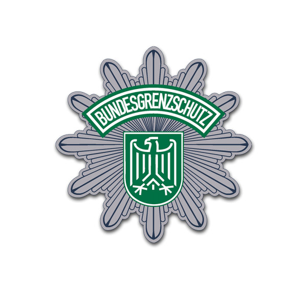 Aufkleber/Sticker Bundesgrenzschutz Stern Adler Abzeichen Wappen 10x10cm A5378