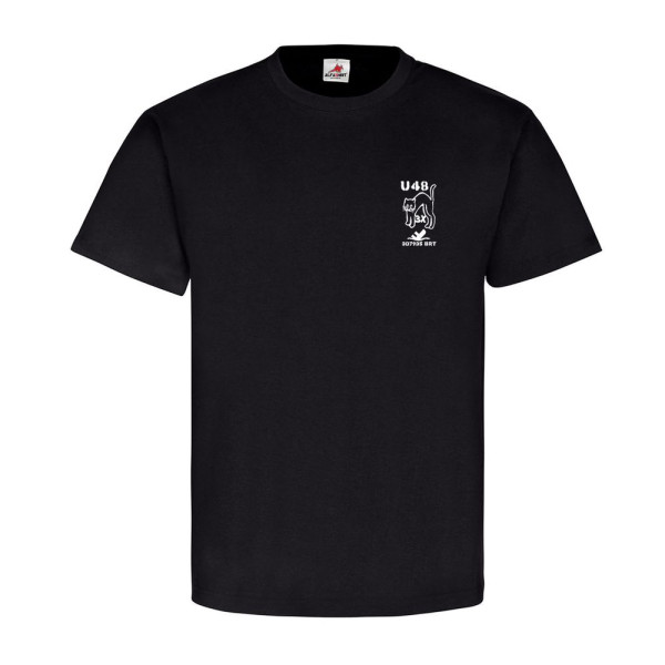 U-Boot 48 Marine Typ VII B 3x schwarzer Kater Logo - T Shirt #12778