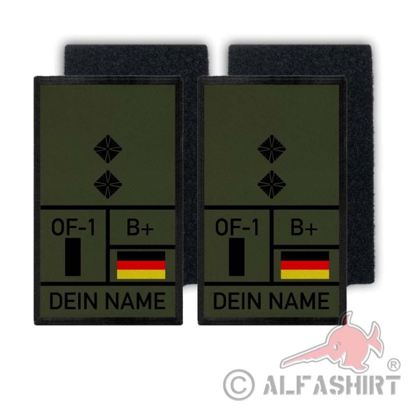 Rank Patch 9.8x6cm Oberleutnant OLt Bundeswehr rank badge # 36129