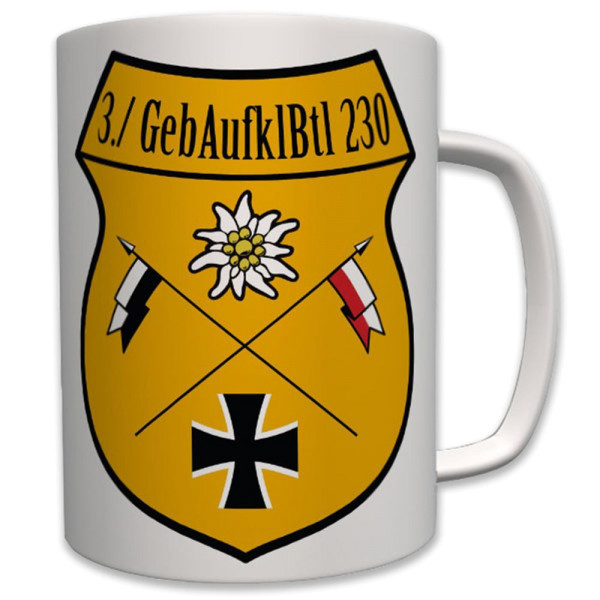 Militär 3 Gebaufklbtl 230 Bundeswehr Wappen Abzeichen - Tasse #6415