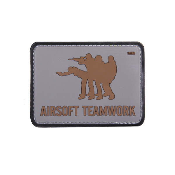 Airsoft Teamwork Soldiers Military Airsoft Paintball 3D Rubber Patch 6x8cm # 27122