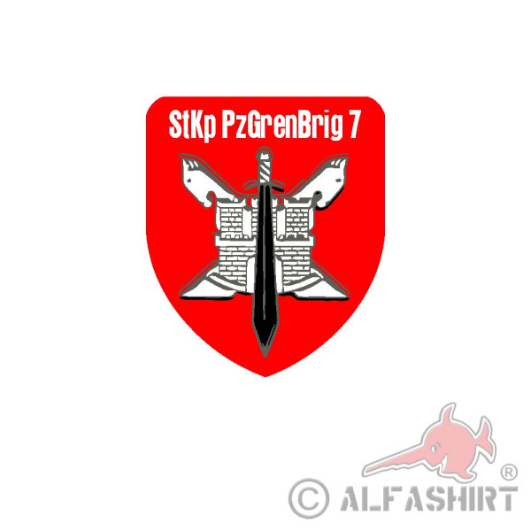 StKp PzGrenBrig 7 Einheit Bundeswehr Abzeichen Wappen Truppe Aufkleber#A4705