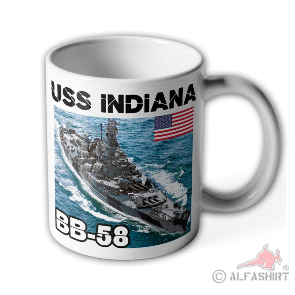 Tasse USS Indiana BB-58 Schlacht Schiff US Navy USA #40592