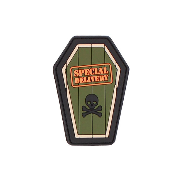 3D Rubber Special Delivery Patch skull Softair airsoft Alfashirt 5 x 8 cm #26973