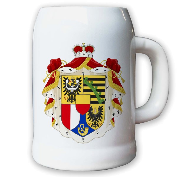 Krug Bierkrug 0,5l Liechtenstein Königreich konstitutionelle Erbmonarchie #9424