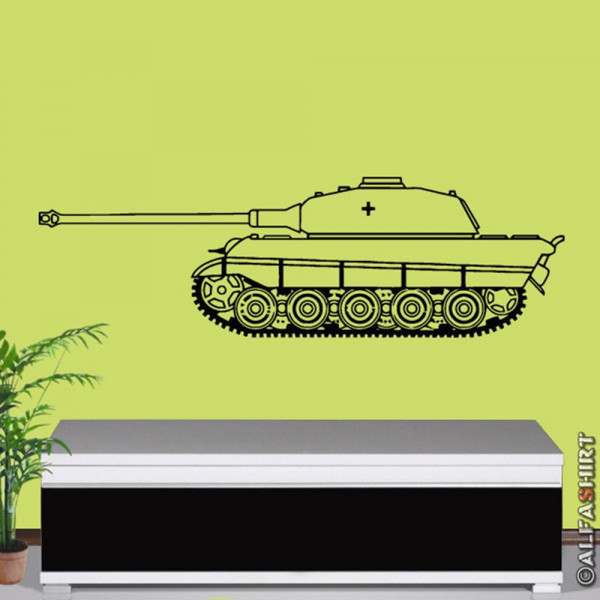 Wandtattoo Königstiger TigerII Panzer Wh Wk - (schwarz ca. 37x120cm) #7981
