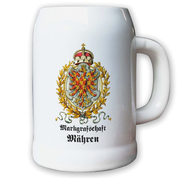 Krug / Bierkrug 0,5l - Markgrafschaft Mähren Tschechien Landeswappen #9474
