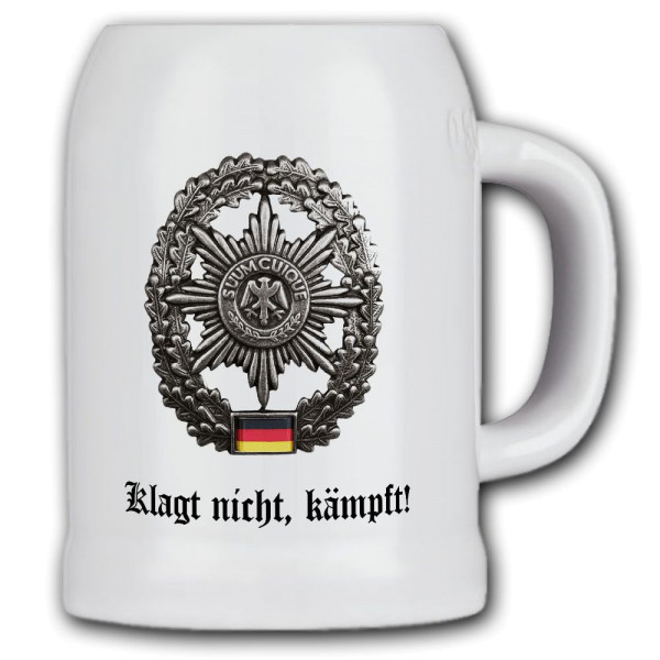 Krug Bierkrug 0,5l Barettabezeichen Feldjäger Militärpolizei Suum Cuique #11814