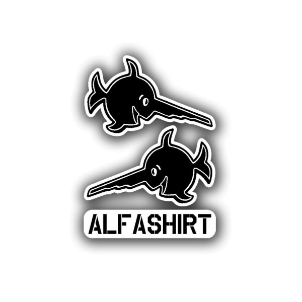 Sticker Alfashirt sawfish RC model racing car 2x 5x3cm A5008