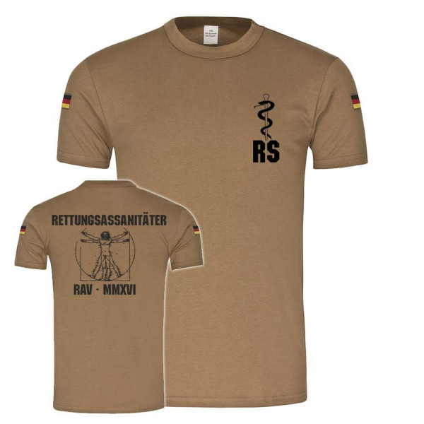 BW Tropen Rettungssanitäter Sani RAV-MMXVI Bundeswehr Sanitäter T Shirt #24621