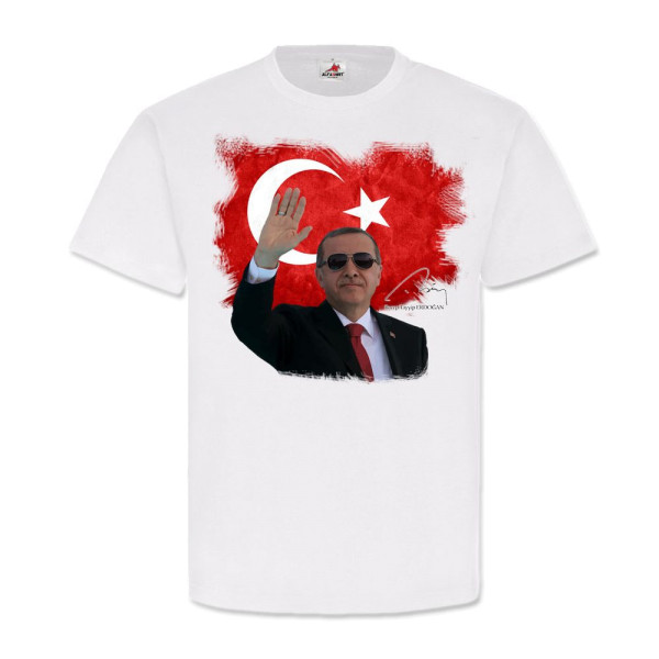 Recep Tayyip Erdogan Türkei Türkiye Präsident Fahne Heimat Wahl T Shirt #20772
