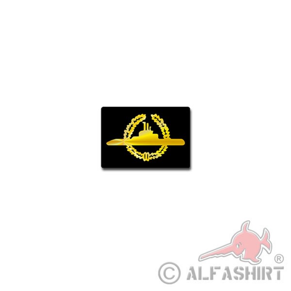 U-Boot Abzeichen Gold Aufkleber Sticker Tätigkeitsabzeichen Marine 10x7cm#A3706