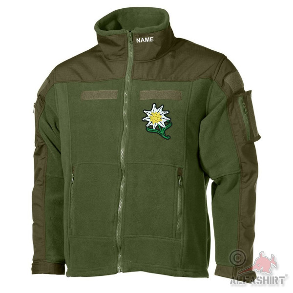 Combat fleece jacket mountain hunter edelweiss beret embroidered FREE NAME #30499