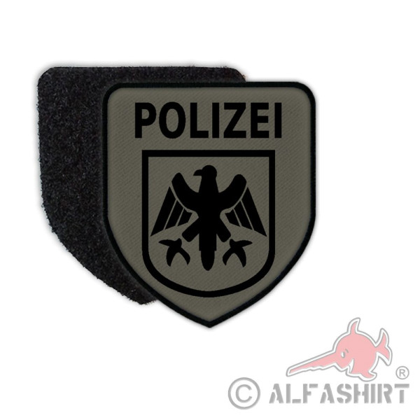 Patch Bundespolizei Steingrau Oliv Tarn Abzeichen Polizei Bundesrepublik #32434