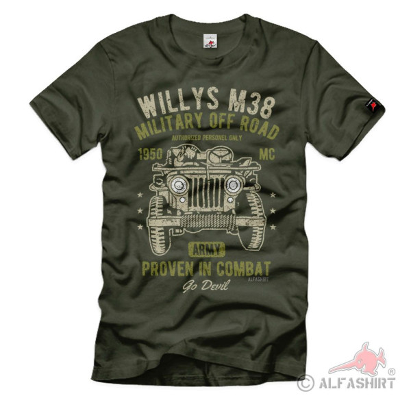 Willys M38 MC Military Vehicle Vintage 4x4 go devil Motor USA T-Shirt#40706