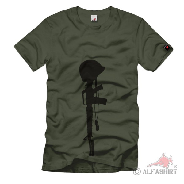 GI Fallen US Army Marine Soldat Soldier Gewehr T Shirt #1053