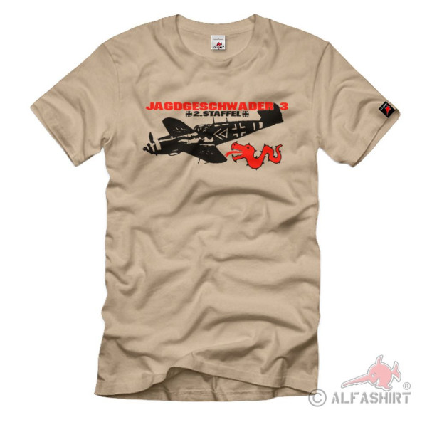 Jagdgeschwader 3 Staffel 2 Luftwaffe Heer Jagdfleiger WK1 BF109 - T Shirt #851