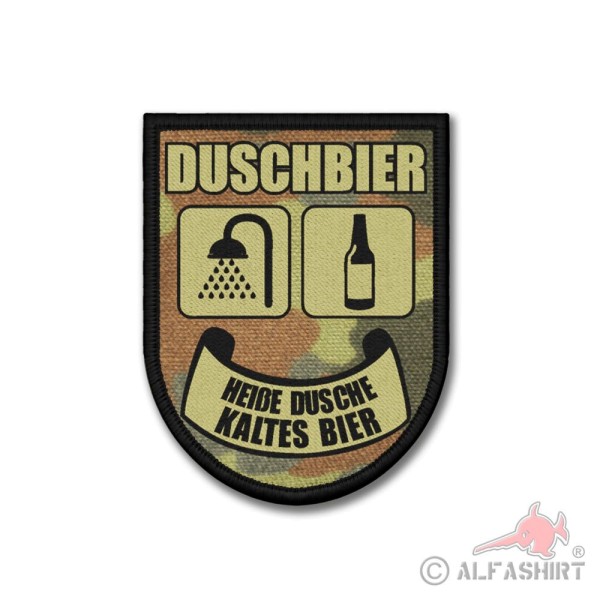Patch BW Duschbier Bundeswehr OSG heiße Dusche kaltes Bier Aufnäher Meme #37729